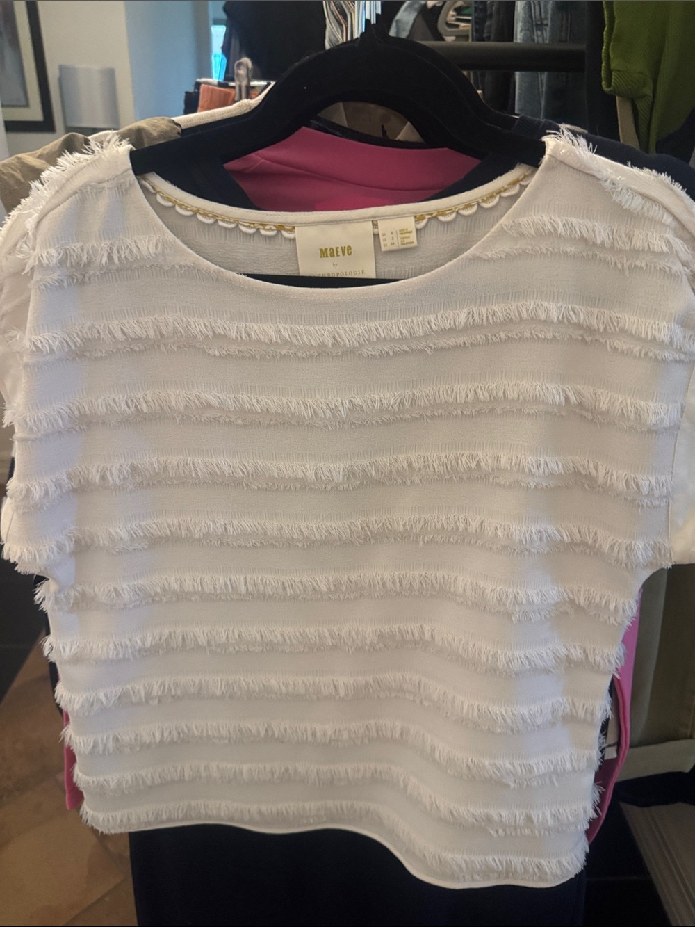 EUC Maeve x Anthropologie Barton Tassel Fringe Top - Picture 4 of 4